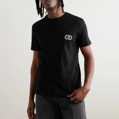 Valentino Garavani Cotton T-Shirt With Vlogo Signature Patch