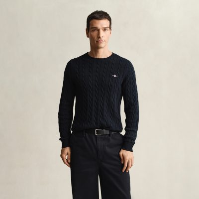 GANT Cotton Cable Knit Crew Neck Sweater