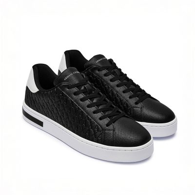 Armani Exchange Lace-up sneakers with allover embossed logo